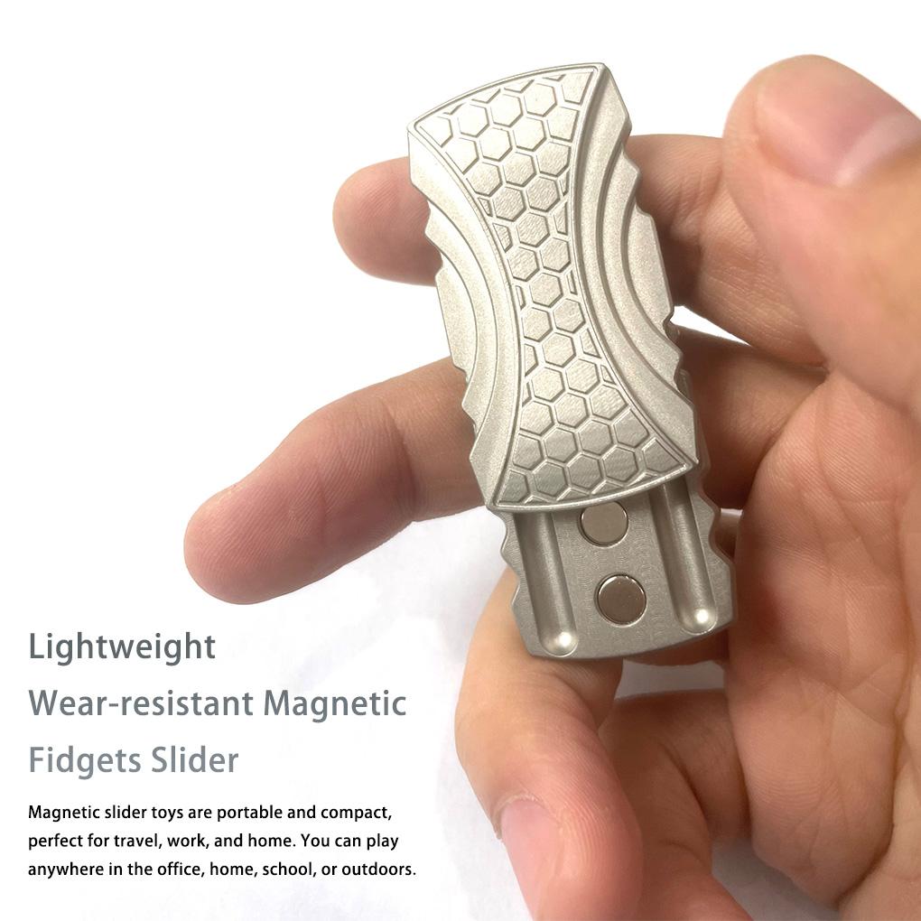 Magnetic Fidgets Slider Metal Hand Spinner Stress-Relief Fingertip Decompression Toy Push Clickers for Office School