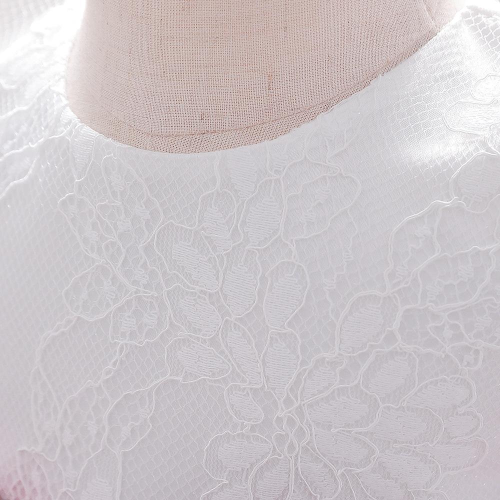 Rochie de botez cu mânecă lungă și bumbată pentru fete, model prințesă, din dantelă