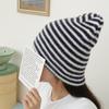 Women's Striped FUR Men's Fluffy Beanie