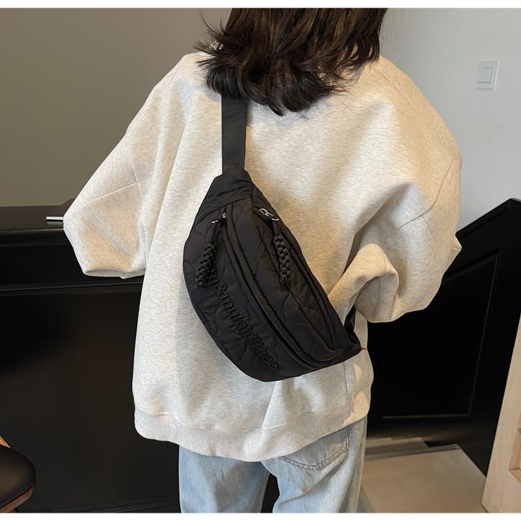 Cotton Pouch Bag For Girls With Zipper Closure And Phone Pocket For Casual Travel