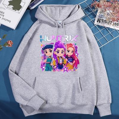 Winter Lässig Warmes Kapuzenshirt Hexenjagd Team Druck Modisch Bequem Weich Kinder Kapuzenpullover