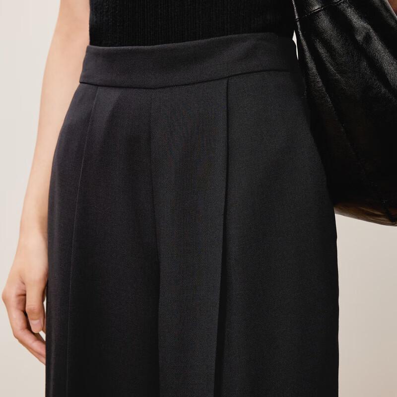 LESS 2024 Autumn Sheep Wool Straight-Leg Pants