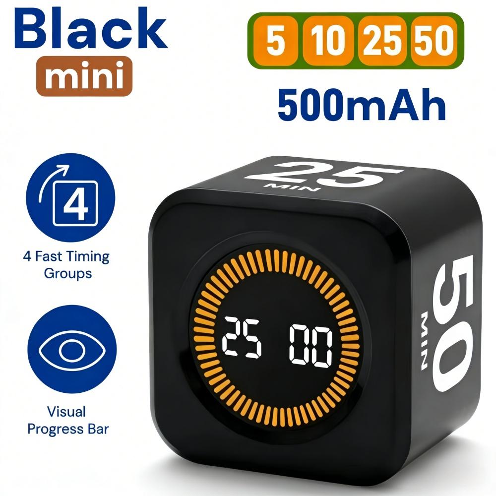 

Mini Pomodoro Timer Digital Kitchen Timer, Stopwatch for Study Fitness Office, Visual Cube tomato timer,Time Management Tool