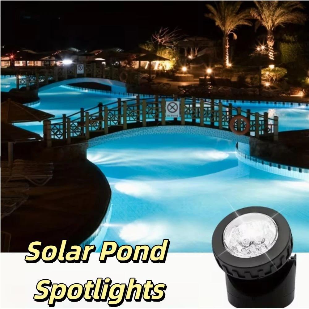 Dual Waterproof Solar Pond Spotlights Auto On/Off LED 6 Solar Underwater Lights Multicolor Submersible