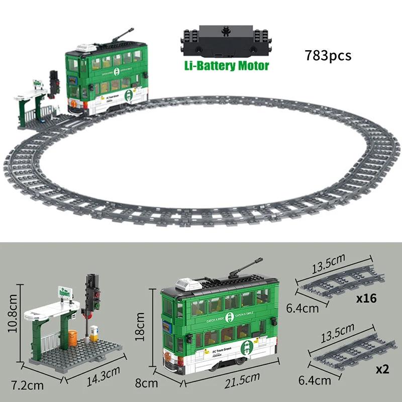 

Electric Subway Train City Car Metro Tram Rechargeable Lithium Battery Motor Building Blocks Technical Toys For Children Gifts No box