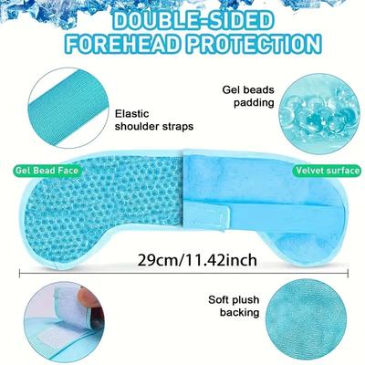 Hot/Cold Gel Bead Migraine Wrap Ice Pack with Gel Bead Soft Plush Backing Ice Wrap for Headaches Stress Relief SPA Massager