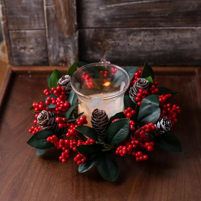 7.87" Candle Ring Wreath Rustic Table Centerpiece for Wedding Birthday