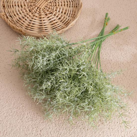 2 Pcs Artificial Green Grass Stems Realistic Fake Greenery Branch for DIY Vase Floral Arrangement Wedding Party Home Dining Table Centerpiece