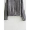 Danmo Damen Vintage Einfarbig Mantel Langarm Rundhals Pullover Jacke Frühling Damen Lässig Reißverschluss Pullover Mäntel