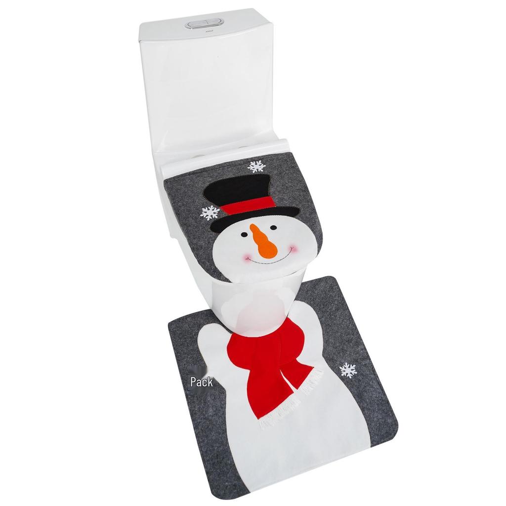 Snowman Christmas Toilet Seat Cover & Mat Set - 2 Piece Decor