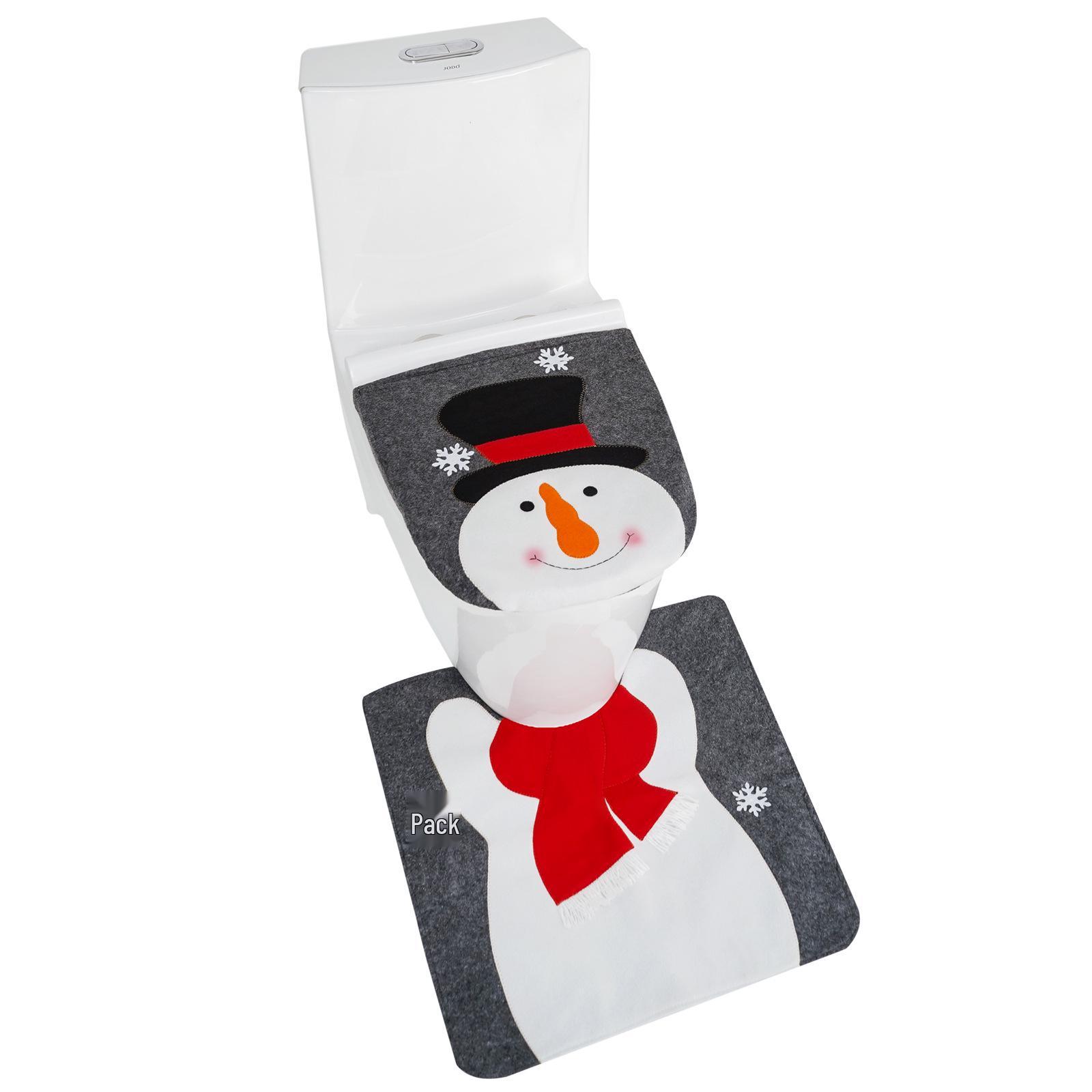Snowman Christmas Toilet Seat Cover & Mat Set - 2 Piece Decor