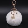 Snowflake Fluffy Pompom Ball Key Chain Ring Holder Car Bag Ornament Keychain