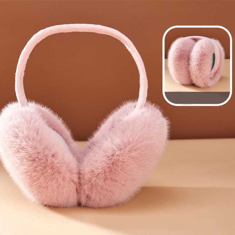 Portable Folding Winter Warm Earmuffs Solid Color Anti Cold Windproof Thickened Warming Earmuffs Fashion Unisex Plush Earmuffs