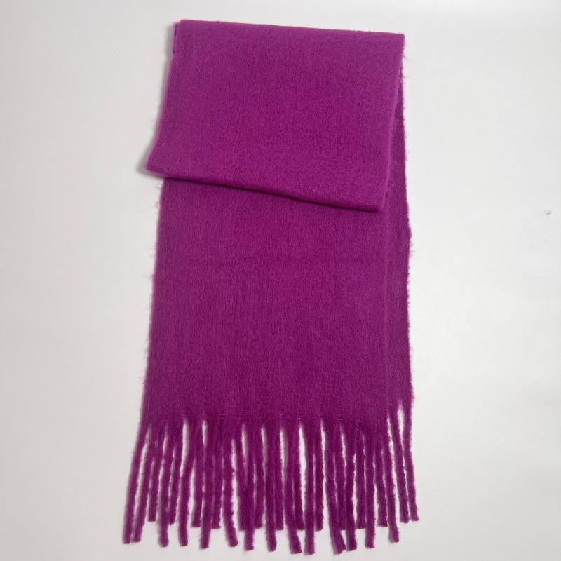 Versatile Mohair Solid Color Scarf Women's Winter Thickening Simple Warmth Enlarged Shawl Scarf