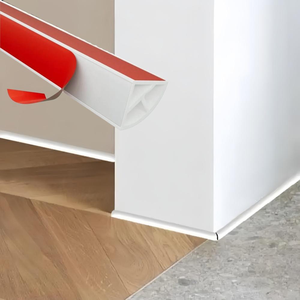1pc 3/1m Peel and Stick Quarter Round Molding Wall Corner Protection TPE Water Blocking Strip Flexible Waterproof Skirting Line