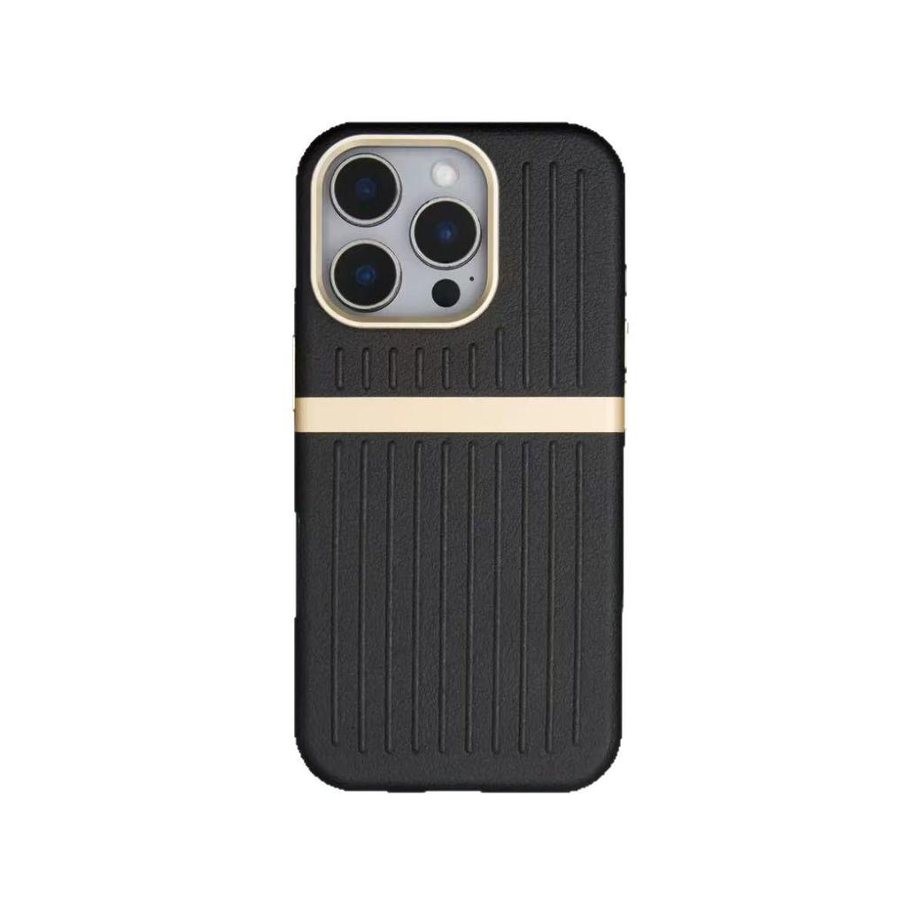 iPhone 17 Pro Max Leather Stripe Magnetic Anti-Fall Case