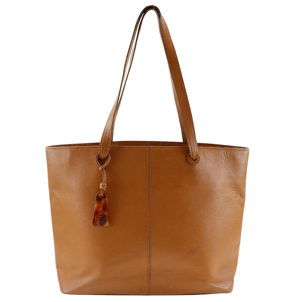 

CHANEL Logo charm Tote Bag Brown leather Women Used