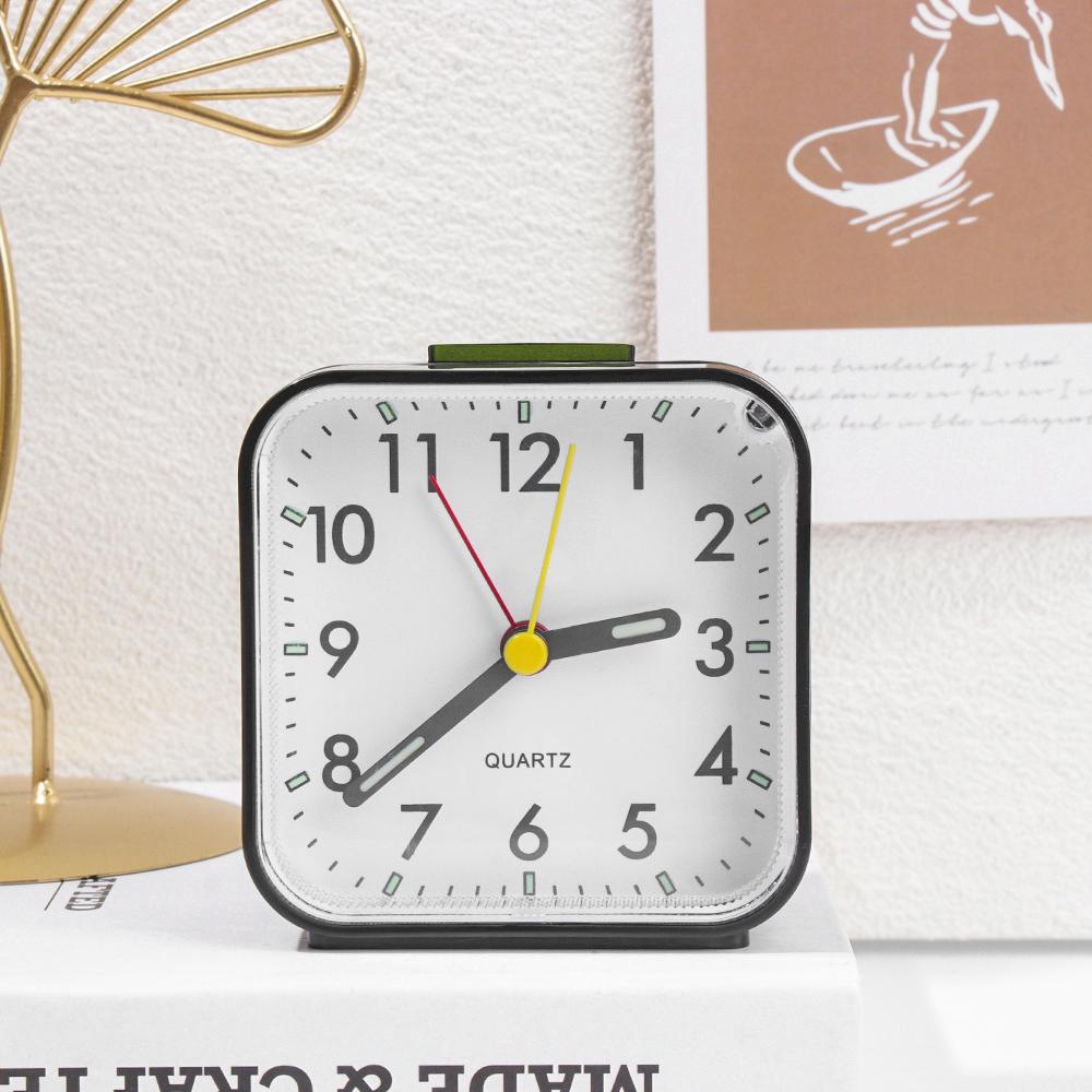 Simple Battery Operated No Tick Alarm Clock Number Clock Bedside Clocks Home Decor