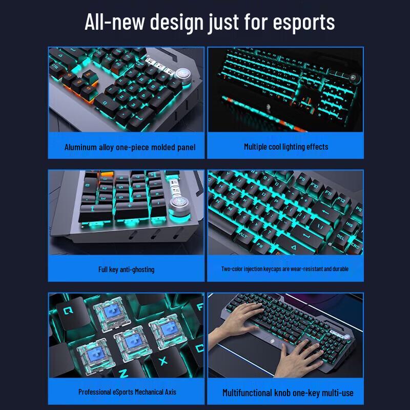 Qianxingzhe TK900 Wired Mechanical Gaming Keyboard Mouse Headset Combo