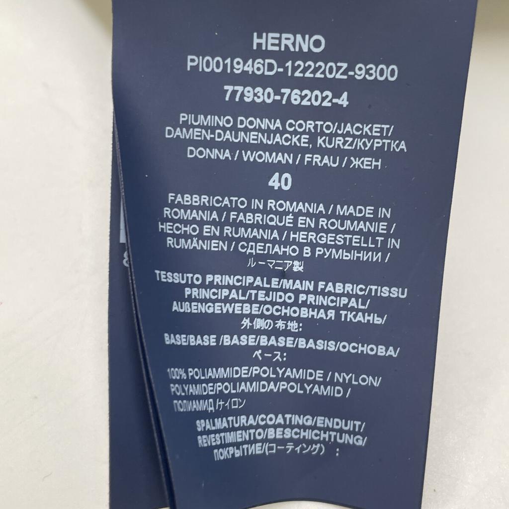 Herno 24AW PI001946D-12220Z‐9300 Black Nylon Down Jacket Jacket 40 blackUsed