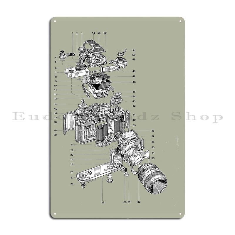 Anatomy Of A Leica Camera 1989 Old Camera Part Patent Drawing Metal Plaque Club Party Plaques Living Room Create Tin Sign Poster