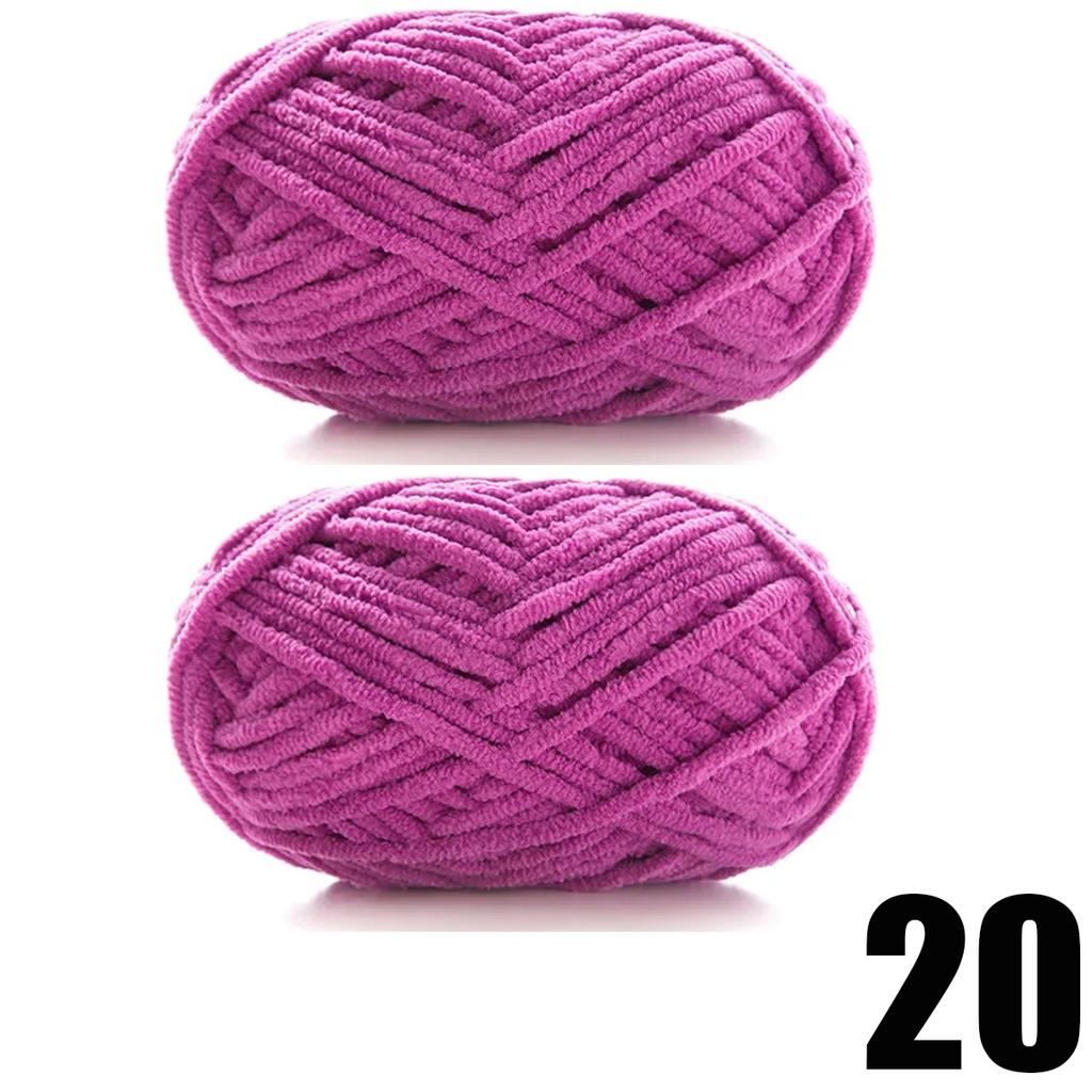 2pcsX50g Thick Velvet Yarn Handmade DIY Knitting Yarn Wool Line Scarf Hat Soft Chenille Yarn Knit Wol