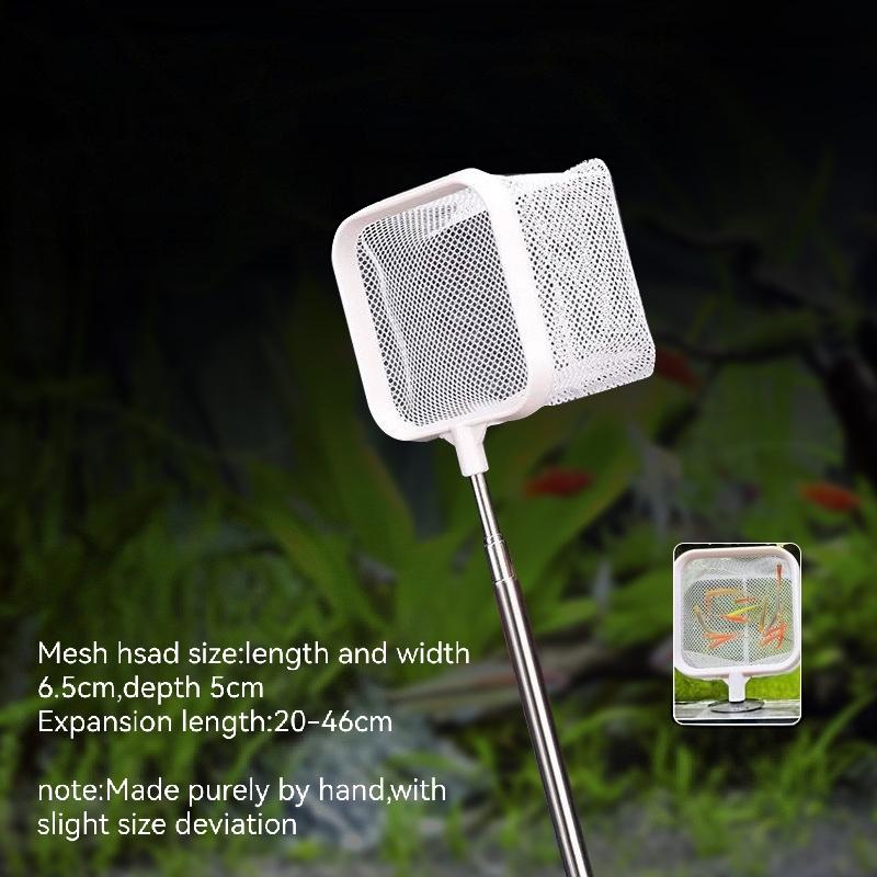 

Квадратный аквариумный сачок с присоской, выдвижной длинной ручкой, рыболовные снасти для ловли рыбы, креветок, принадлежности для чистки аквариума белый