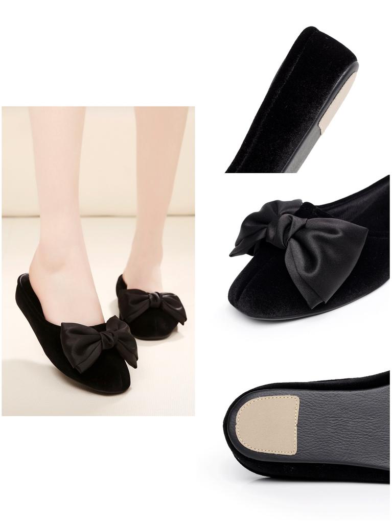 Portable Heeled Slippers with Storage Bag for Entrance and Class 4cm Heel to [MOON ROOM] Graduations, Ceremonies, Visits, (M (up approx. 23.5cm),