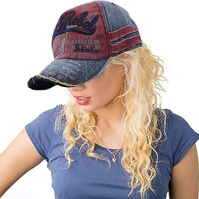 Fashion Washed Baseball Cap Vintage Women and Men Cap Denim Cotton Frayed Edge Sunhat Adjustable Unisex