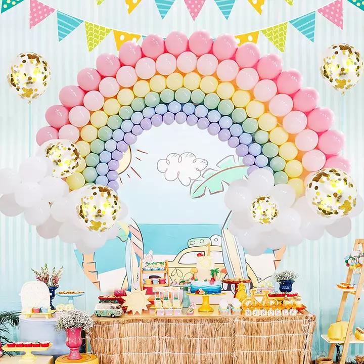 Macarons rainbow Color Birthday Latex Balloon Chain Set rainbow Balloon Arch Party Decoration Balloon Arch Set