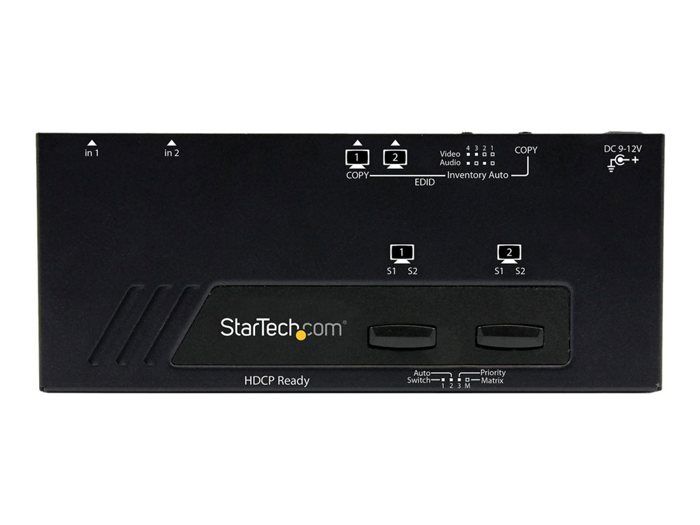 STARTECH HDMI 2x2 Matrix Switch mit automatischer und prioritärer Umschaltung - 1080p - 1920 x 1200 - Full HD