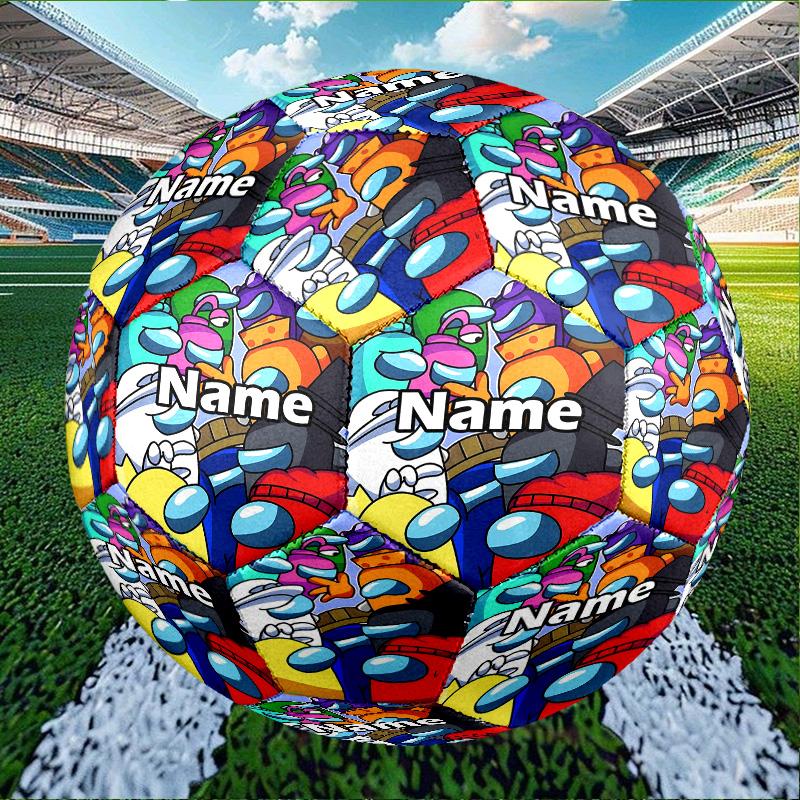 Custom Name Personalized Among Us Print Size 5 Soccer Ball Training & Match Football, for Team, Kicking, Gift for Football