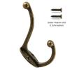 5/10Pcs Retro Hooks Bronze Wall-mounted Dual Prong Coat Rack Clothes Hanger Door Robe Hooks for Keys Hat Bathroom Towel Hooks
