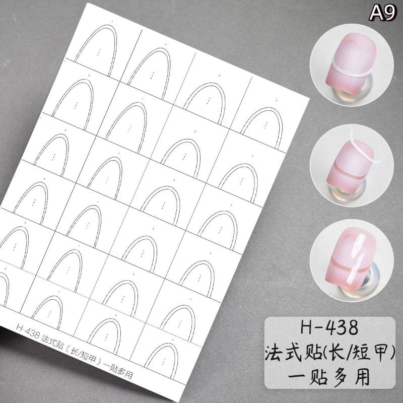 Hollow Transparent Lace Simple French Nail Stickers Self-Adhesive Slider Nail Art Decals Edges Templates Patting A9