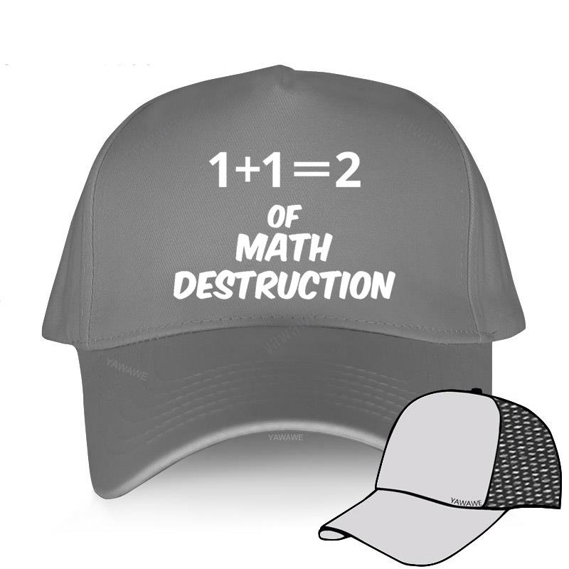 Black Casual Boys Printed Baseball Cap 1+1=2 Weapon of Math Destruction Man Women Summer Hat outdoor Snapback caps sport bonnet