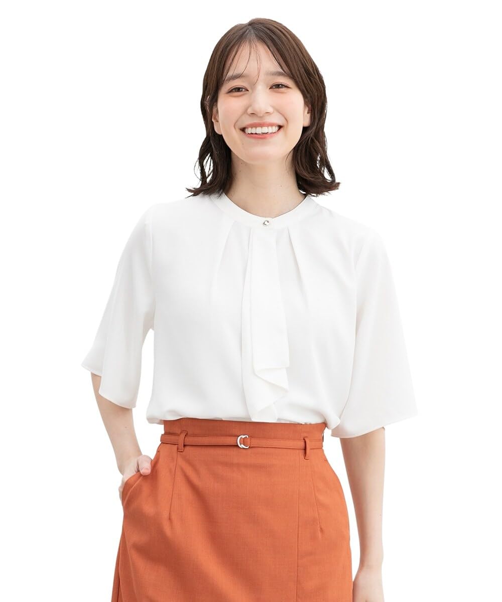 

Large Recycled Sleeve Bowtie LL [Honeys] Tops, Size, Office, Clean, Polyester, Plain, Women s, 5/8 Blouse, 673063983861, White, белый
