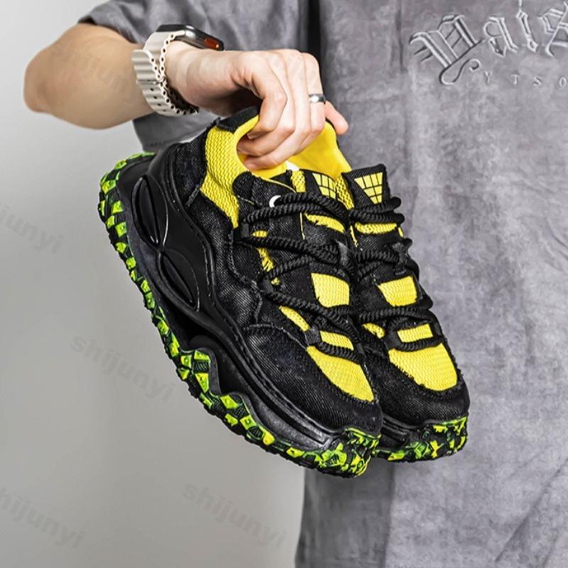 Fashion Niche Fashion Design Casual Non Slip Shoes for Men 2025 Autumn New Mesh Breathable Versatile Low Top Comfortable Chunky sneakers