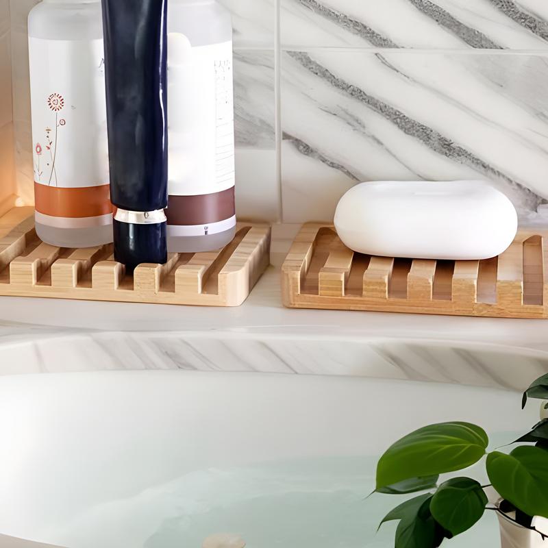 1pcs Wooden Soap Dishes With Water Drain Moisture-proof Home Portable Soap Sponge Holder Bathroom Accessories Organizer Tray