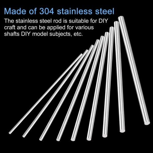 uxcell 304 Stainless Steel Round Bar, 8mm x 80mm, Solid Shaft Rod for DIY Crafts, Model Cars, Helicopters, and Airplanes, Pack of 4