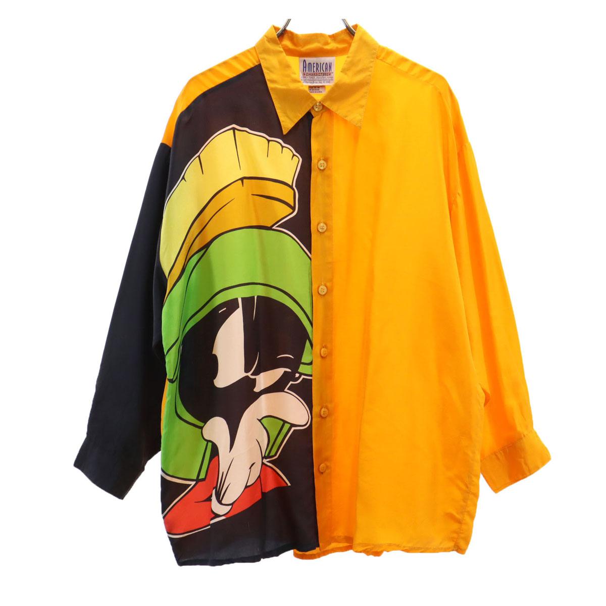 

AMERICAN CHARACTERS silk Looney Tunes Marvin the Martian Long sleeve shirt Men s Used