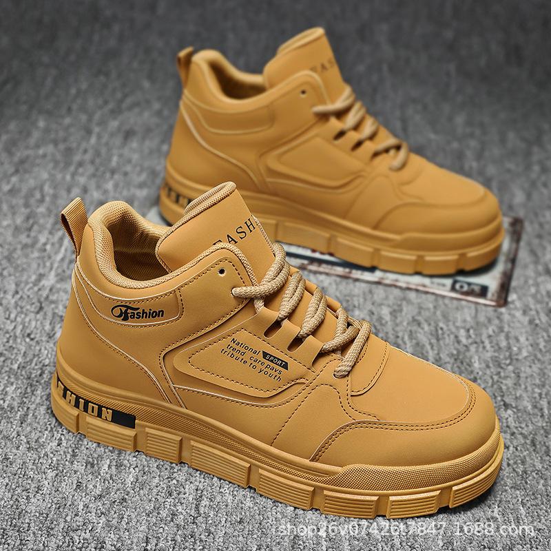 

Ботинки Мартин мужские осенние новые высокие ботинки в стиле милитари мужские трендовые универсальные на платформе спортивные туфли повседневные кеды короткие ботинки 44 жёлтый