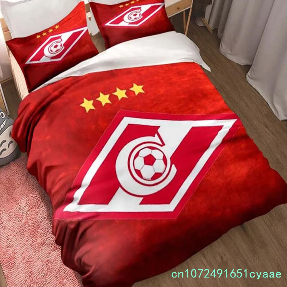 FC Spartak Moscow Football Print Bedding Set Cute Quilt Cover Bed Cover With Pillowcase Custom Bedding