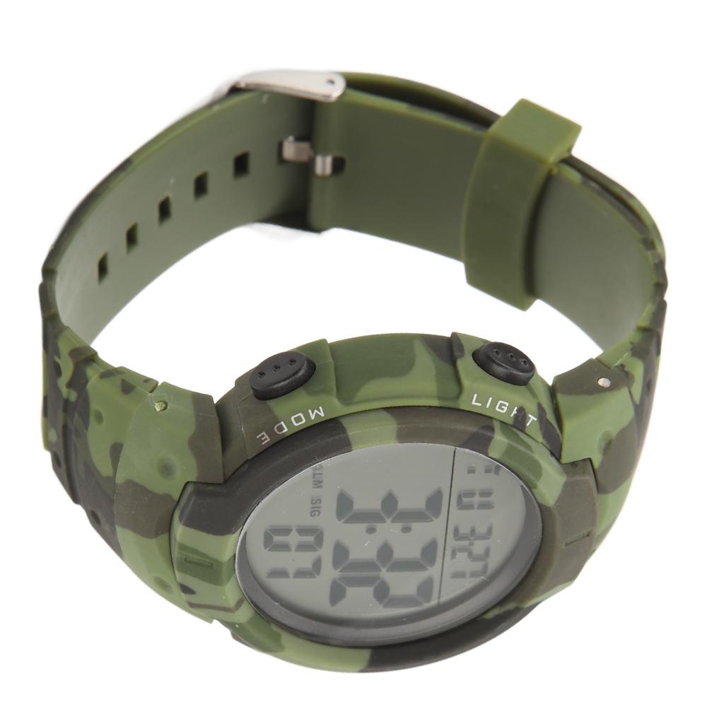 Digital Display Men Sports Electronic Watch Waterproof Multifunction Outdoor Night Light Sporting Watch OD Green