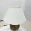 Table Lamp Shade Fabric Antique Raw Brass Base Tables Lamps Lights 20" Home Decorative