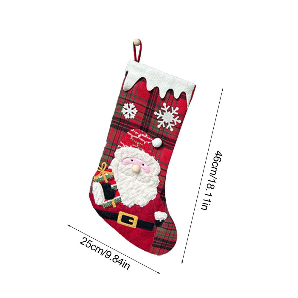 1pc 3D Printing Christmas Theme Stockings Santa Claus Snowman Bear Penguin Stockings Christmas Hangable Stocking Decorations other