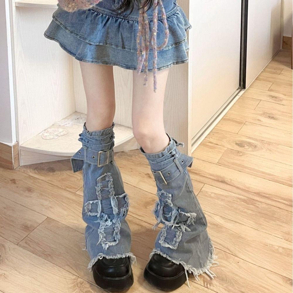 Y2k Cross Leg Warmers JK Trumpet Leg Covers Fashion Pile Up Socks  Women
