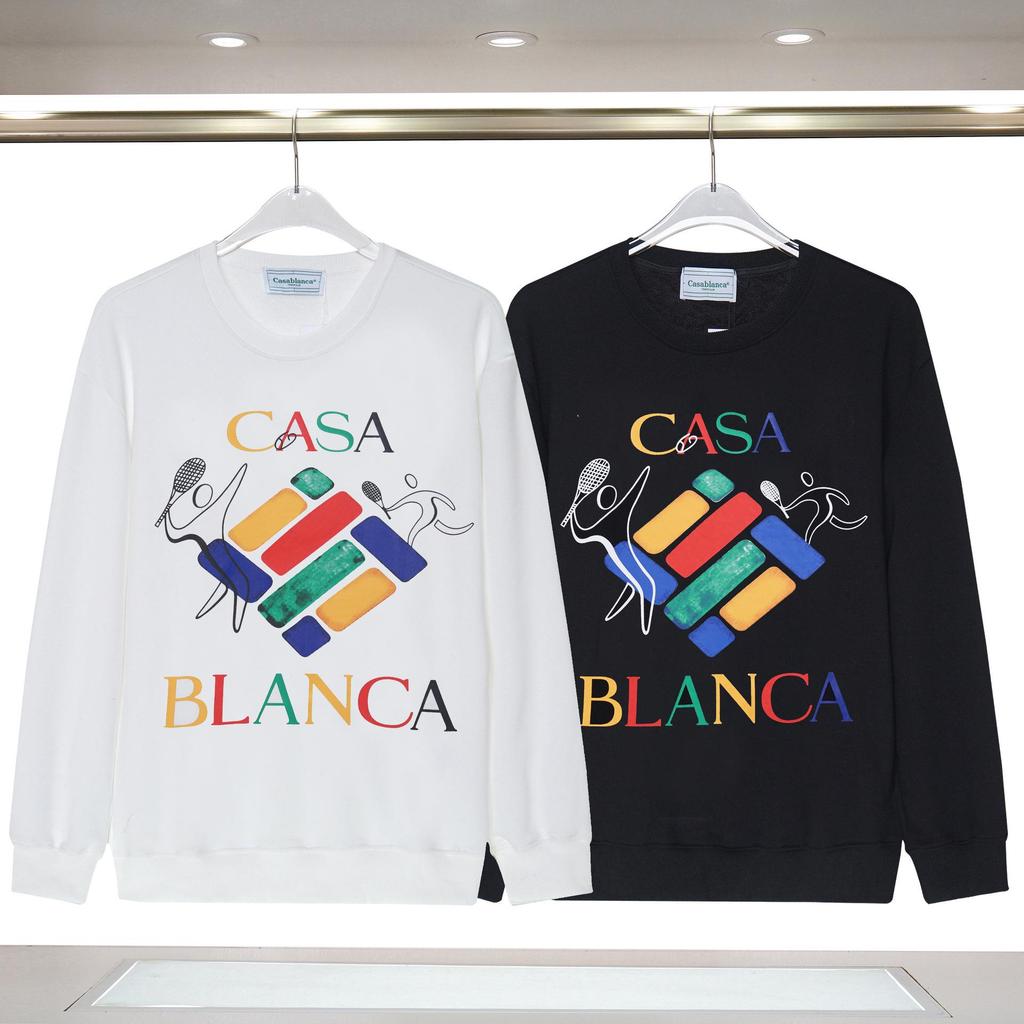 Casablanca Autumn/Winter Celebrity Round Neck Hoodie with Letter Logo Print
