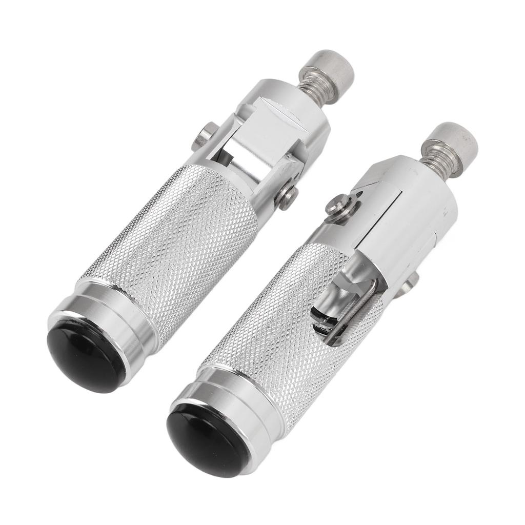 Uniwersalny Motocyklowy Składany Stopień Pedał Ze Stopu Aluminium Wymiana Podnóżka Srebrny