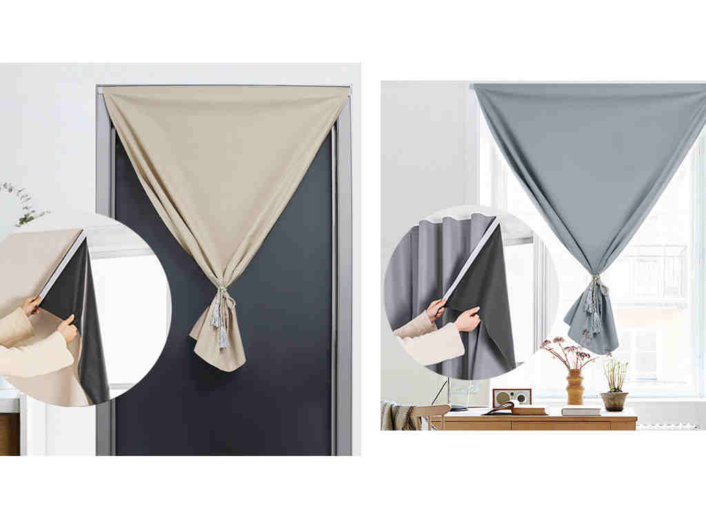 No Drill Easy Install 100% Blackout Short Curtains Kitchen Thermal UV Proof Windows Curtains Cover Privacy Flim Cloth Home Decor