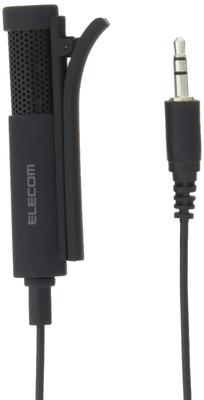 ELECOM Kondensatormikrofon Anschluss Computermikrofon mit Klemme 3,5 mm 1,6 m HS-MC06BK
